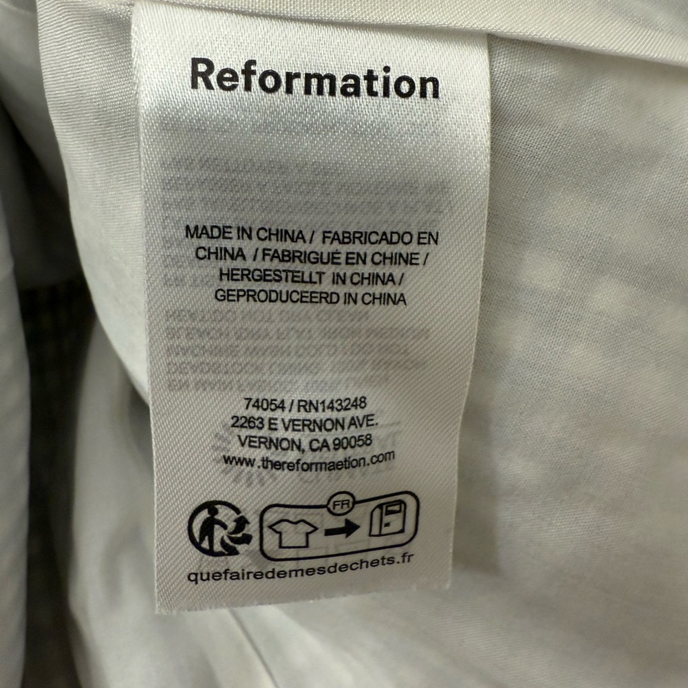 Reformation Amela Linen Top Remy Check
Gingham Black White - Picture 9 of 15